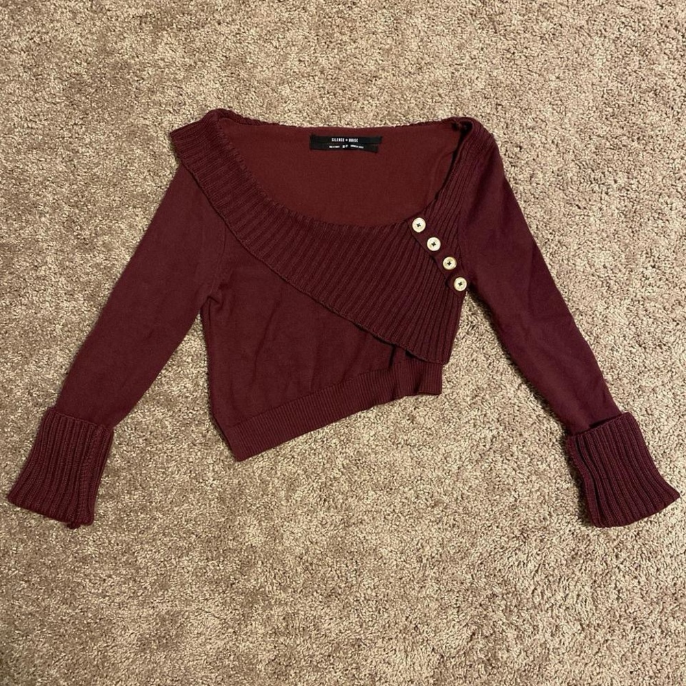 ‼️SOLD‼️ Urban Outfitters Burgundy Asymmetrical Sweater